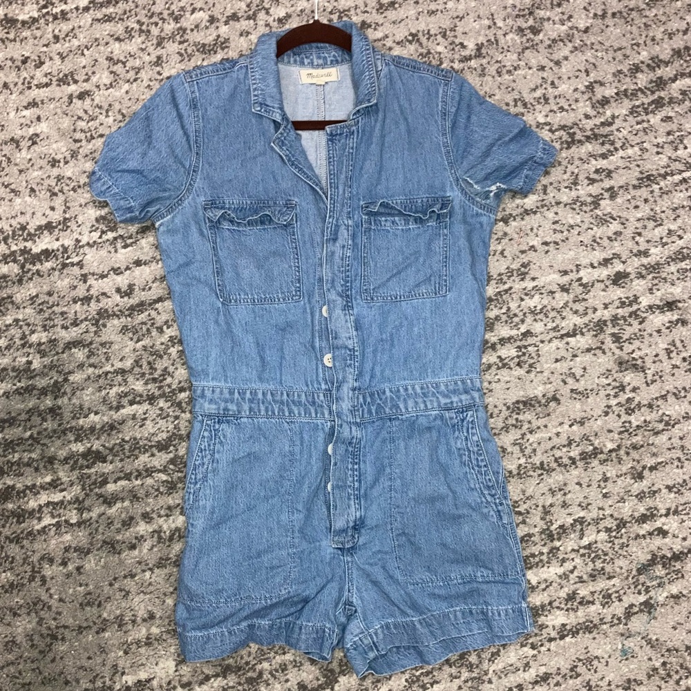 Madewell Denim Coverall Romper